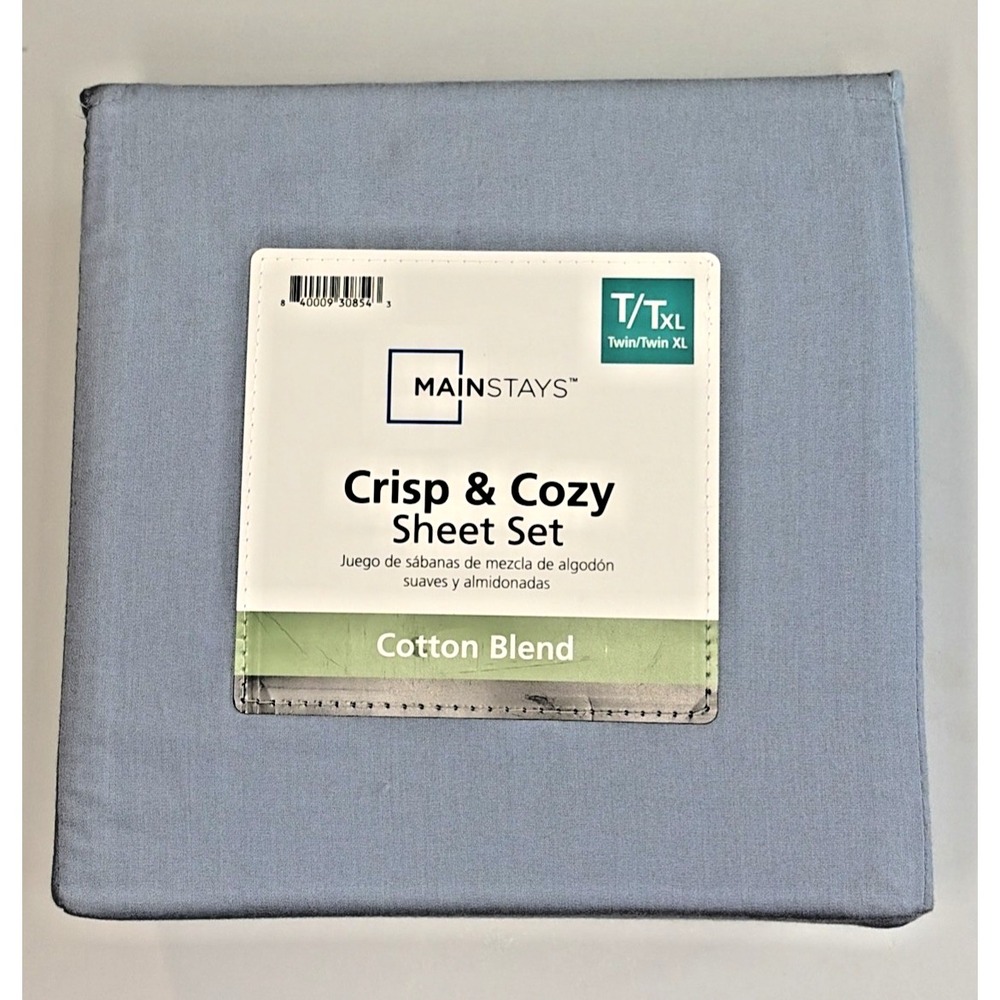 Mainstays Crisp & Cozy Sheet Set in Placid Blue - Twin /Twin XL